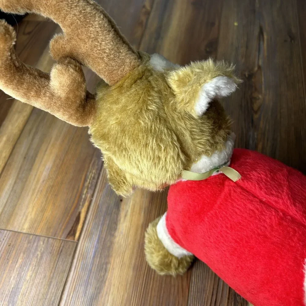 Vintage Christmas Rudolph the Red Nose Reindeer Emson Lights Up Reindeer Plush